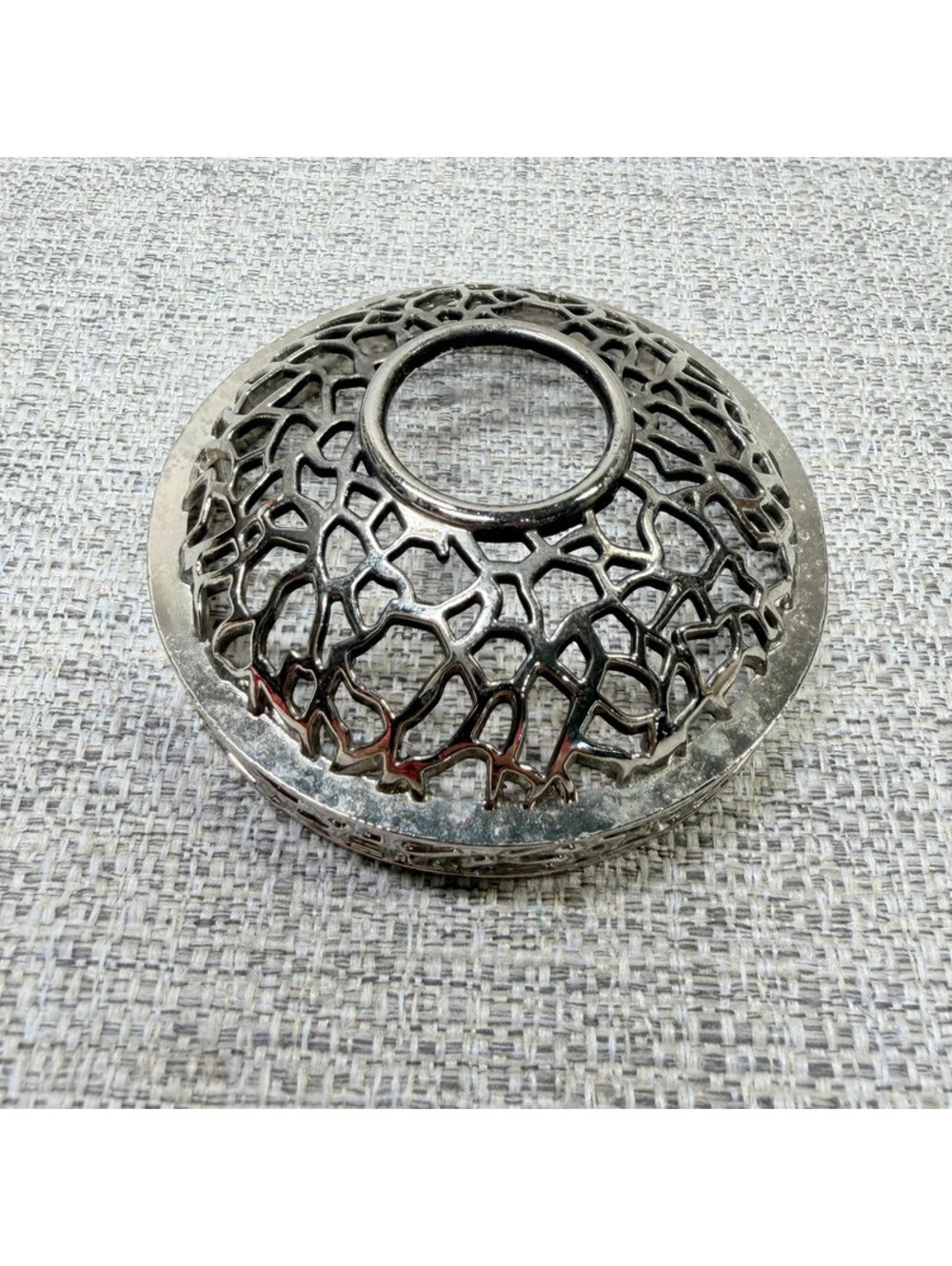 Yankee Candle Matrix Chrome Illuma-Lid Large Jar Candle Topper Cover Silver